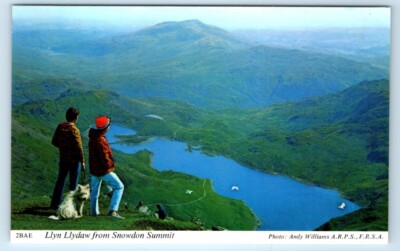 Llyn Llydaw from Snowdon Summit WALES UK Postcard