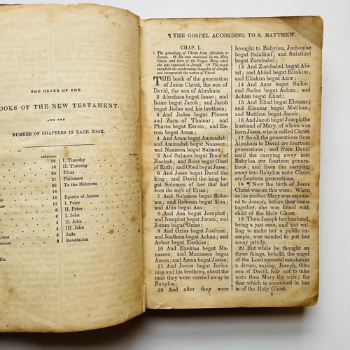 1864 LEATHER HOLY BIBLE American Bible Society Civil War Missing Pages - Picture 12 of 16
