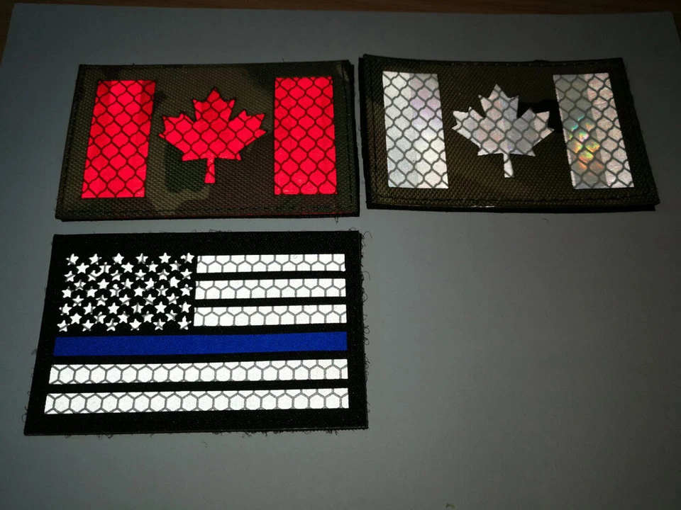 IR Reflective United States US USA Flag Hook Loop Patch Backing Fastener Badge - Image 2 of 3