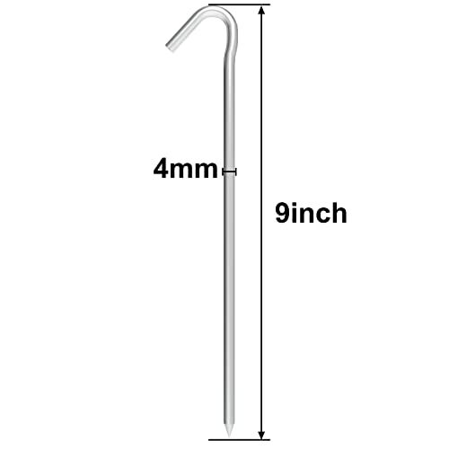 EUOKOK 9" Tent Stake Inflatable Stakes 60 Packs ,Metal Tent Pegs Heavy