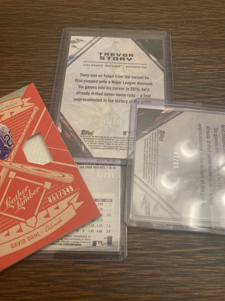 Lote de tarjetas de béisbol Big Colorado Rockies ~75 tarjetas estrellas novatas/HOF/#d ¡SOLO! Raro Foto 3 de 4