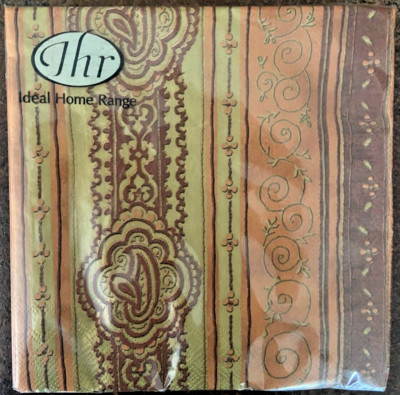 IHR Servietten Tissue 3lagig 33x33 cm Golden brocade cinnemon Serviettentechnik