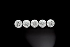 2 CT Natural White Diamond 5mm 5 Pcs Round Cut VVS1 D Grade GDGL Certified D06