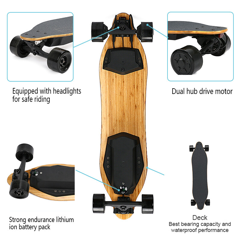 Dual Hub Motors Electric Skateboard Daily Transportation Electric