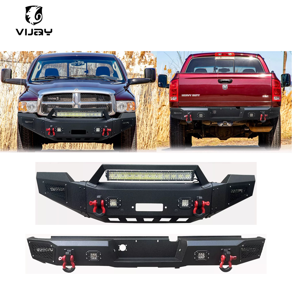 Vijay For 2002-2005 Dodge Ram 1500 Steel Front/Rear Bumper W/Winch