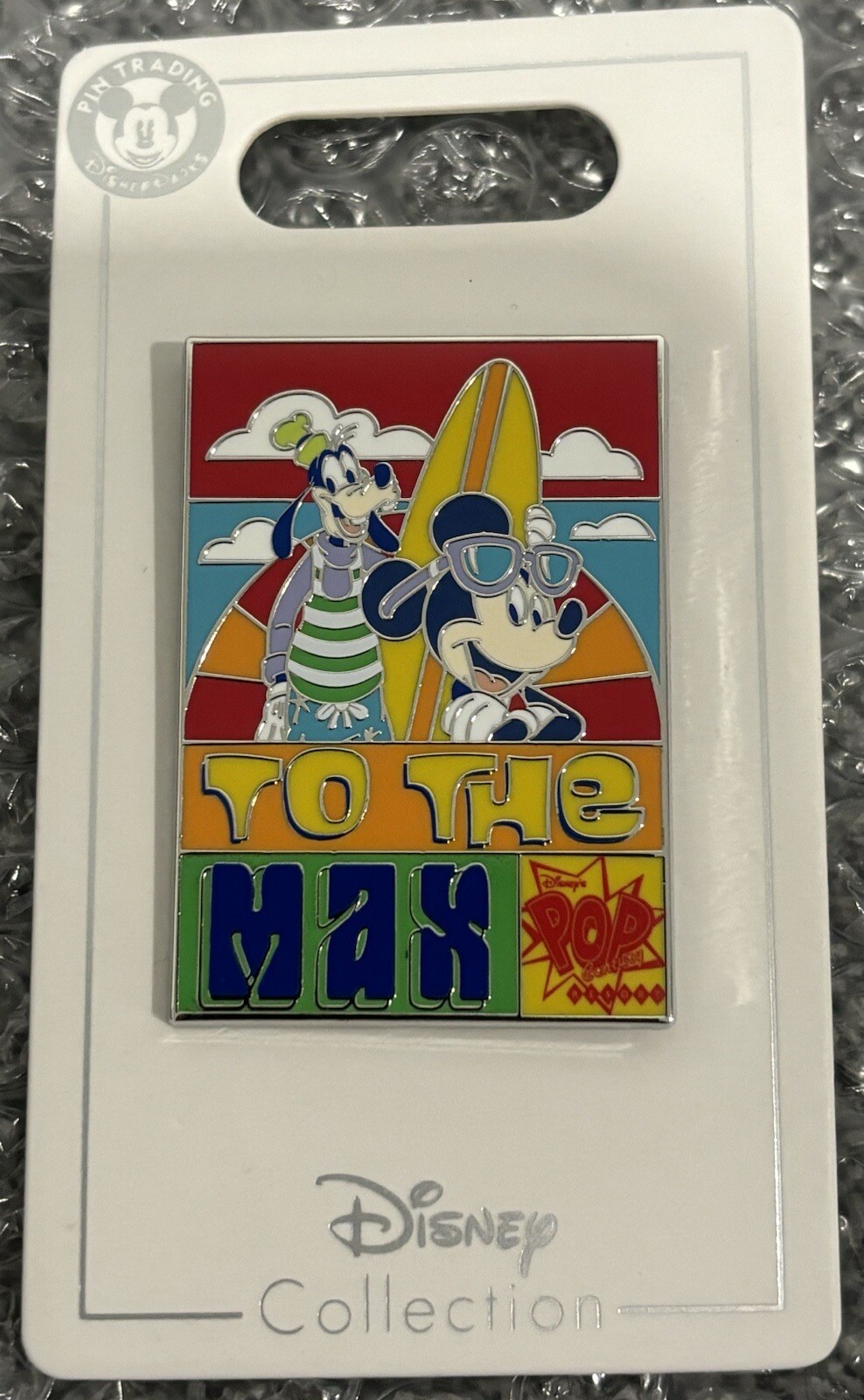 Disney Parks Pop Century Resort Pin Goofy  Mickey To The Max 2022 Surfboard