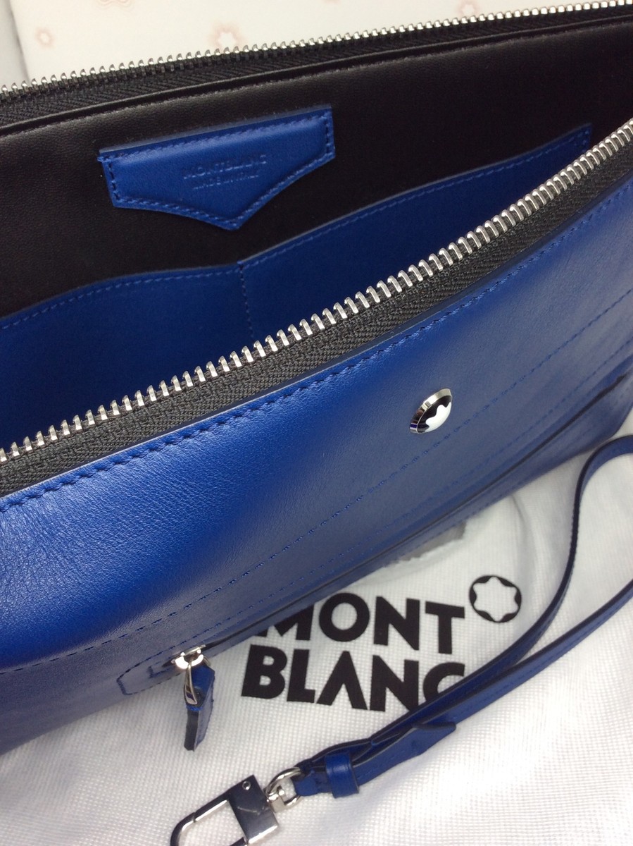 $830 MSRP - Meisterstück Selection Soft clutch 130058 blue | eBay