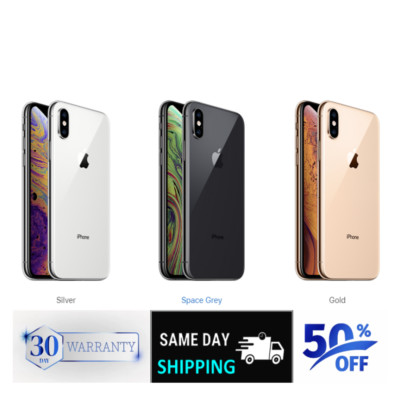 Apple iPhone XS 256GB/64GB Unlocked - Space Gray, Gold - Free