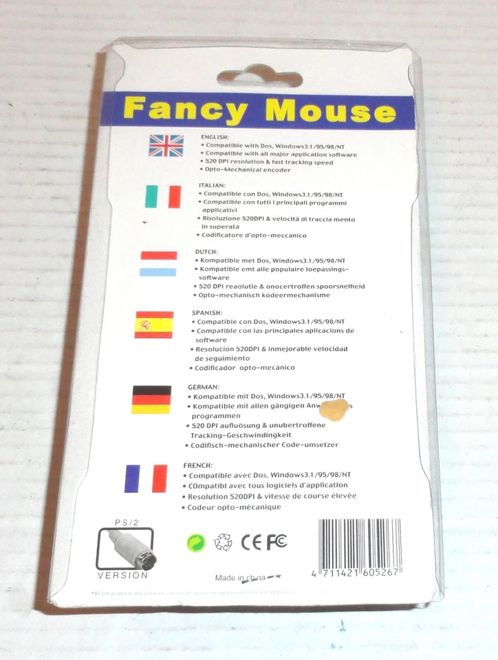 Vintage A4Tech Fancy Mouse PS/2 Version Model: FOK-520 520DPI Green/Translucent - Image 4 of 4