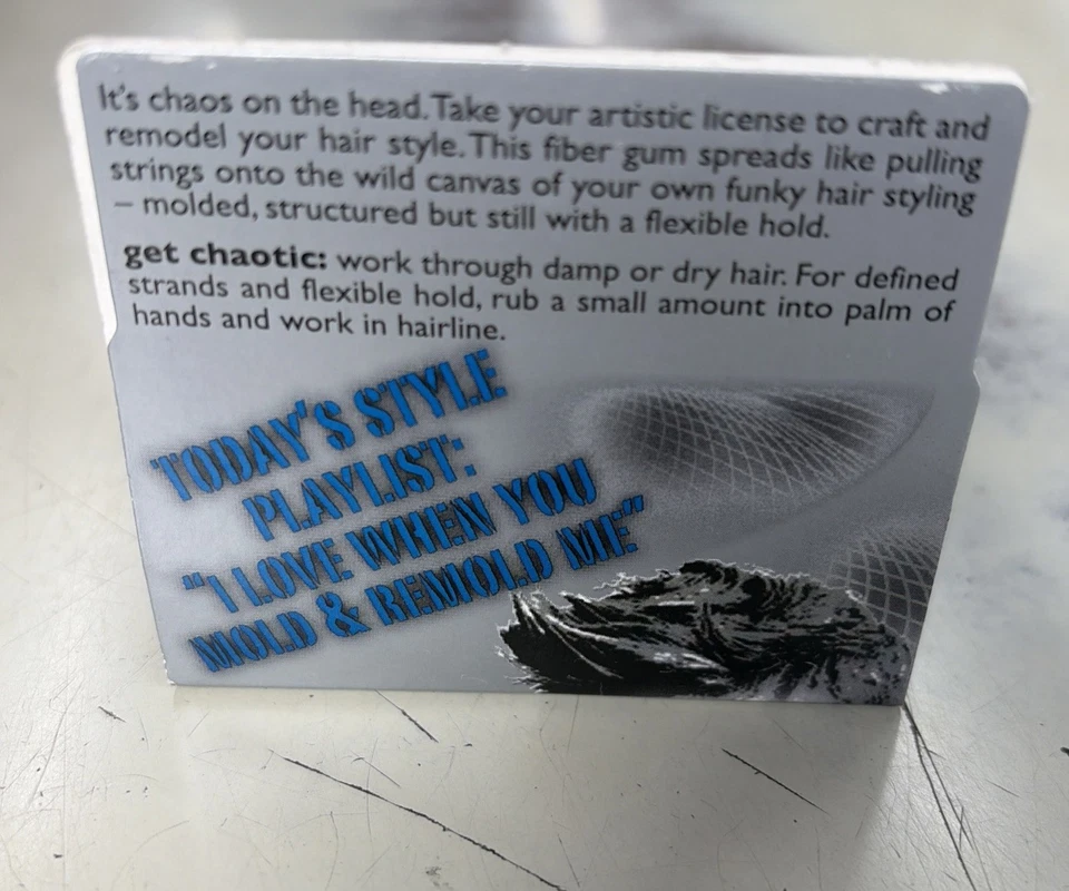 Goma de fibra Schwarzkoft Got2B RESTYLER CHAOTIC 2 oz. Suporte flexível RARO HTF novo - Imagem 2 de 3