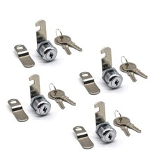 4Pack Cam Lock 7/8 Inch Tubular Cam Locks Keyed Alike with Chrome Finish for ...