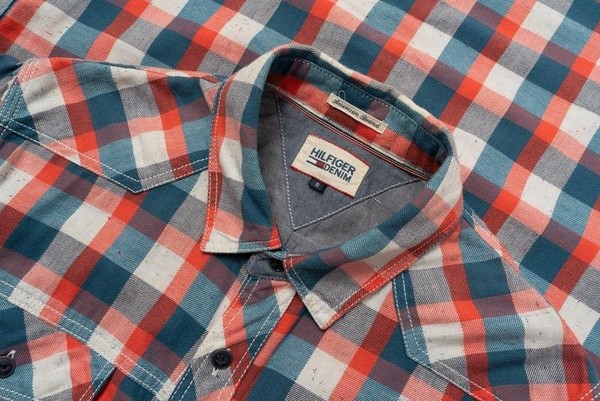 Men Tommy Hilfiger Shirt Red Cotton 36 / S / 44