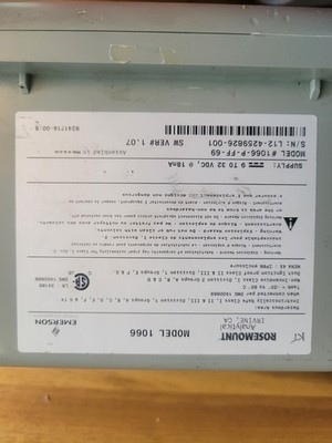 1066-P-FF-69 EMERSON ROSEMOUNT 1066 PH/ORP XMTTR LOOP POWERED INTRINSICALLY SAFE