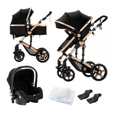 Baby Stroller 3-in-1 Travel System,Adjustable stroller and Accessories Combo Set