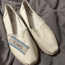 TOMS Shoes Womens Size 6 Belmont Rope Espadrille Slip On Flat Canvas New