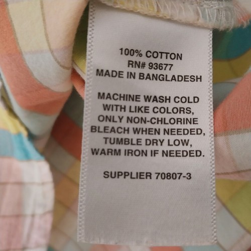 Camisa para mujer St Jones Bay talla grande cuello botón delantero manga larga a cuadros - Imagen 9 de 10