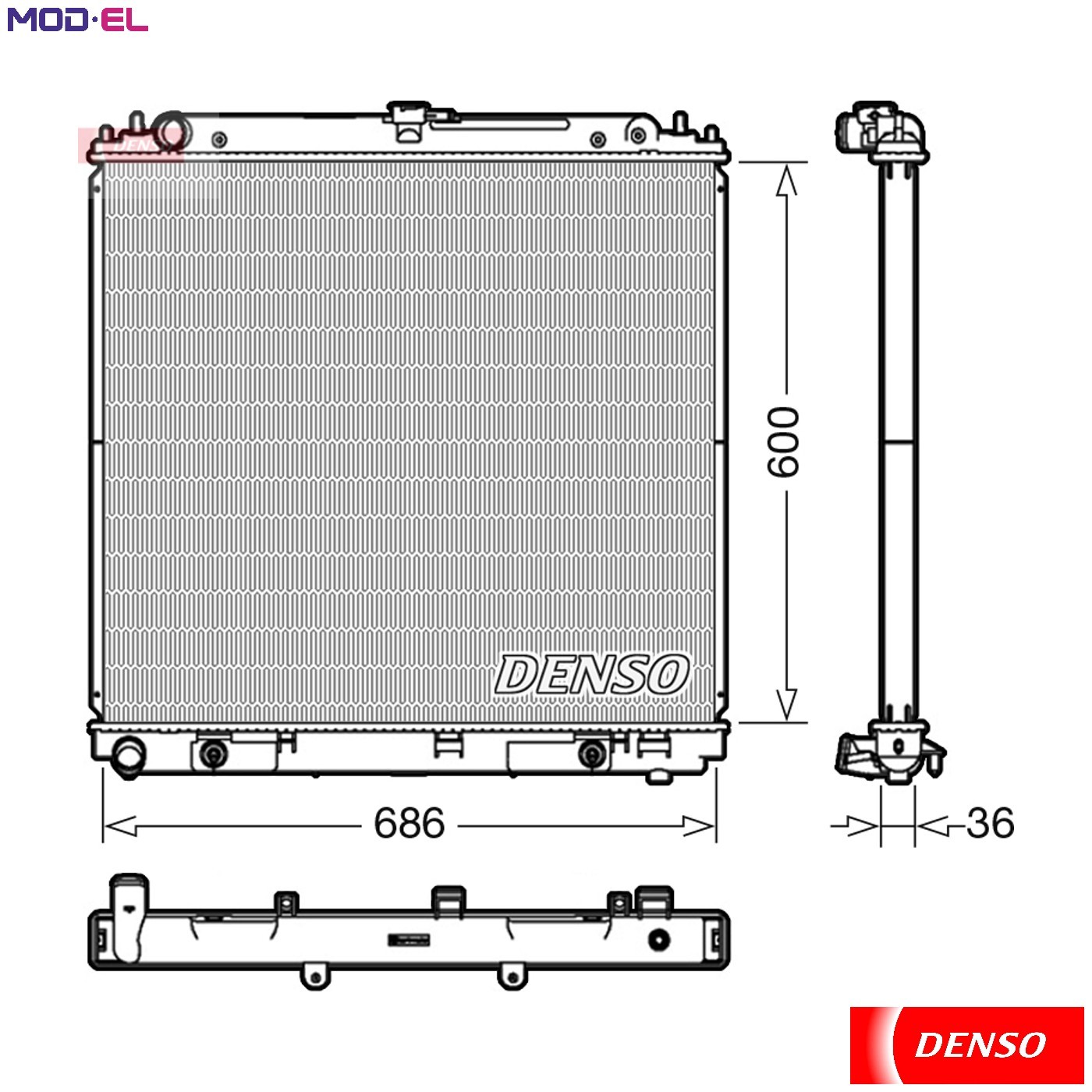 DENSO DRM46042 Radiator, engine cooling for NISSAN - Image 2