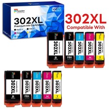 10x 302XL Black Photo Black Cyan Magenta Yellow Ink Cartridges For Epson XP-6100