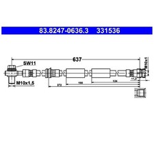 2x Bremsschlauch vorne für Seat Ateca KH7 Leon 5F1 KL1 KL8 SC 5F5 ST | 24340020