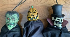Lot Of 3 Paper Magic Group Halloween Hanging Props Jack-O-Lantern Skeleton Ghoul