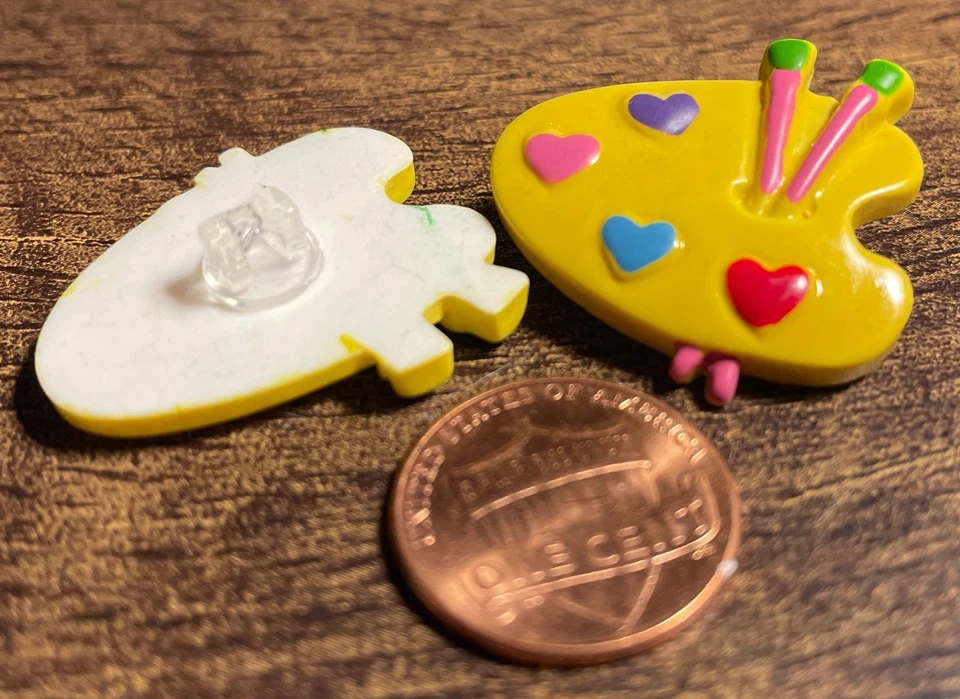 2 botones de paleta de pintor multicolor de resina JHB de colección NOS 28 mm 1 y 1/8" 16156 Foto 2 de 3