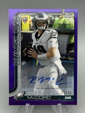 2025 Topps Chrome Football Kyle McCord Purple Refractor Auto /75 Eagles