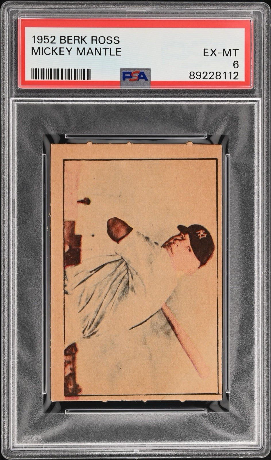 1952 Berk Ross - Mickey Mantle - PSA 6 EXMT - Rare Issue w/ Recent Grade!