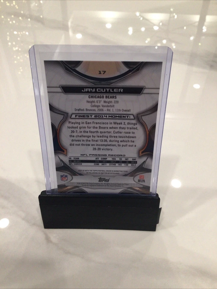 2015 Topps Finest - Jay Cutler #17 refractor de diamante/60 Foto 2 de 2