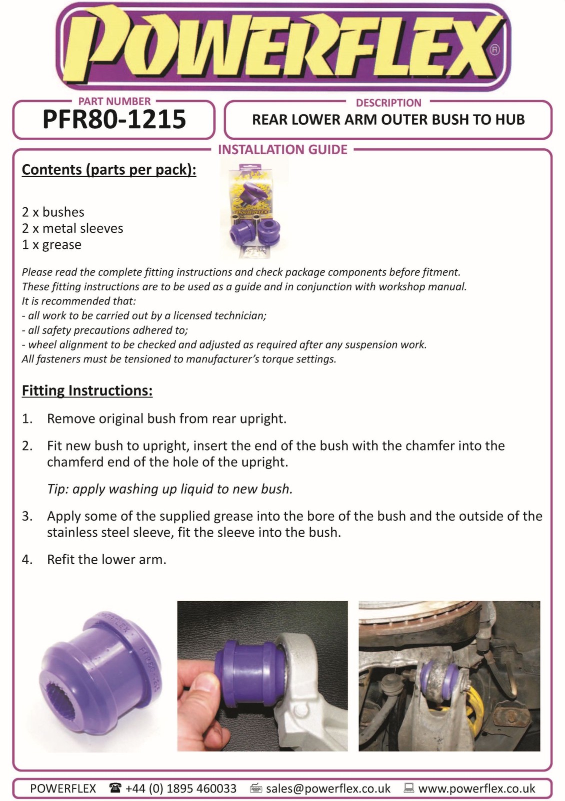 PFR80-1215 Powerflex Road Rear Lower Arm Outer Bushes