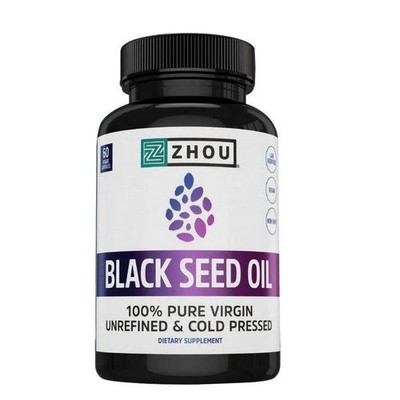 Black Seed Oil 60 Veg Caps  by Zhou Nutrition
