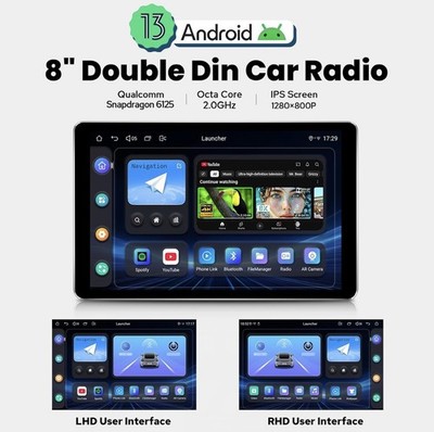 Joying 8 Inch Double Din Car Stereo Android 13 Radio with Carplay & Android Auto