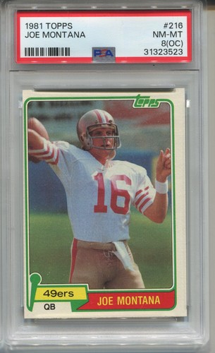 1981 Topps Joe Montana Rookie Card PSA 8 NM MINT OC Graded Football #216 RC