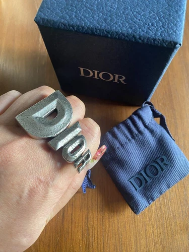 Bague homme DIOR 2023 ancienne ton argent laiton taille 22 premium édition limitée