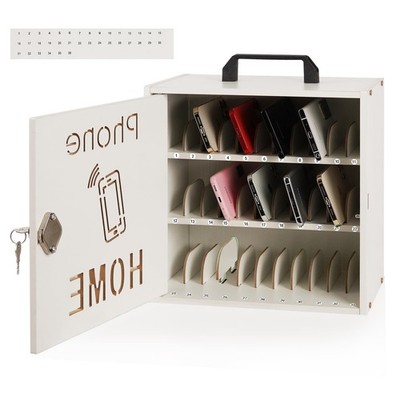 Cell Holder Classroom Adjustable 33 Slots Pocket Chart Wooden Cell Storage Ca...