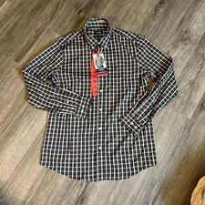 NWT Chaps Men's Easy Care Flex Plaid Stretch Button Down L/S Dress Shirt M
