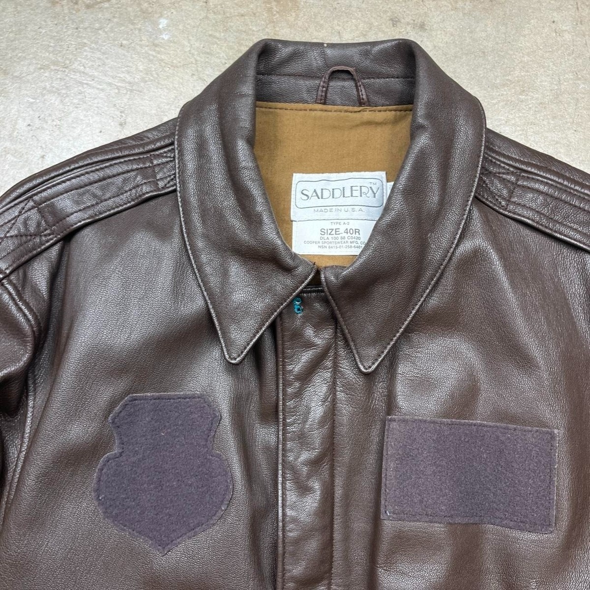 Vintage Saddlery Bomber Jacket Brown leather type A-2 Size 40R | eBay