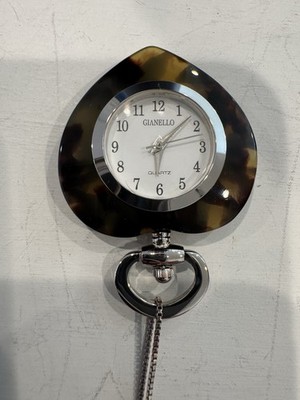 Gianello Heart Shaped Pendant Watch With Sterling Silver Chain-made In Italy