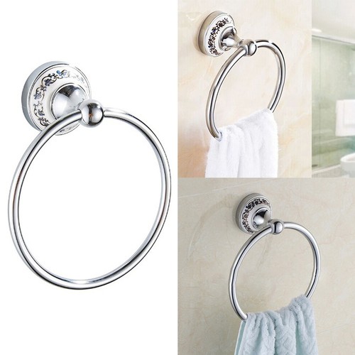 Blue And White Porcelain Towel Ring Towel Rack Stainless Steel Towel Ring - Picture 5 of 7