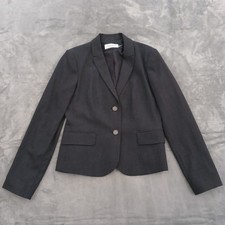 Calvin Klein Blazer Womens Size 8 Gray Two Button Single Vent Polyester Blend