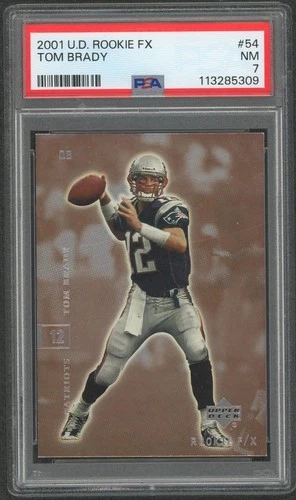 2001 UD Rookie FX Tom Brady #54 PSA 7