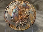 1885-O Morgan Silver Dollar Superb Gem BU DMPL Monster Rainbow Toning #2784