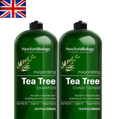 Beruhigendes Teebaumöl Shampoo & Conditioner Set für dünner werdendes Haar & Kopfhaut Linderung