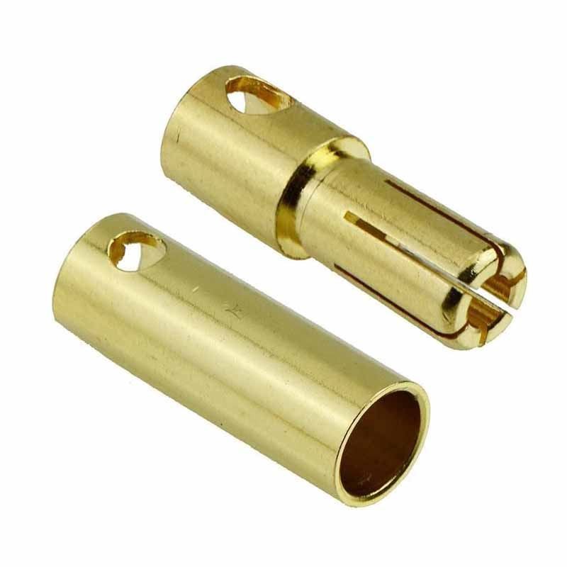 Pair Male + Female Plug Socket 5mm Gold Banana Bullet Connector