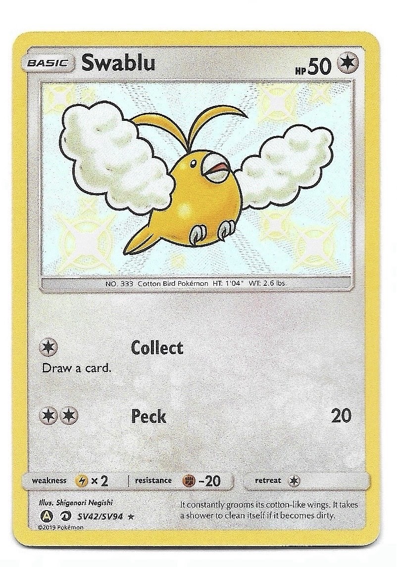 Swablu SV42/SV94 Hidden Fates: Shiny Vault Holo Pokemon TCG - NM