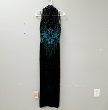 alyce designs vintage beaded dress ALYCE DESIGNS 80s Silk Beaded Vintage Dress Size 4