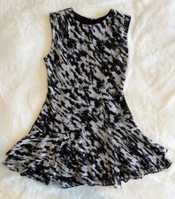 EXPRESS Metallic Printed Pleated Shoulder Ruffle Mini Dress Size S