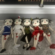 Vintage Kellytoy Betty Boop Stuffed 17  Dolls.  Lot of 5