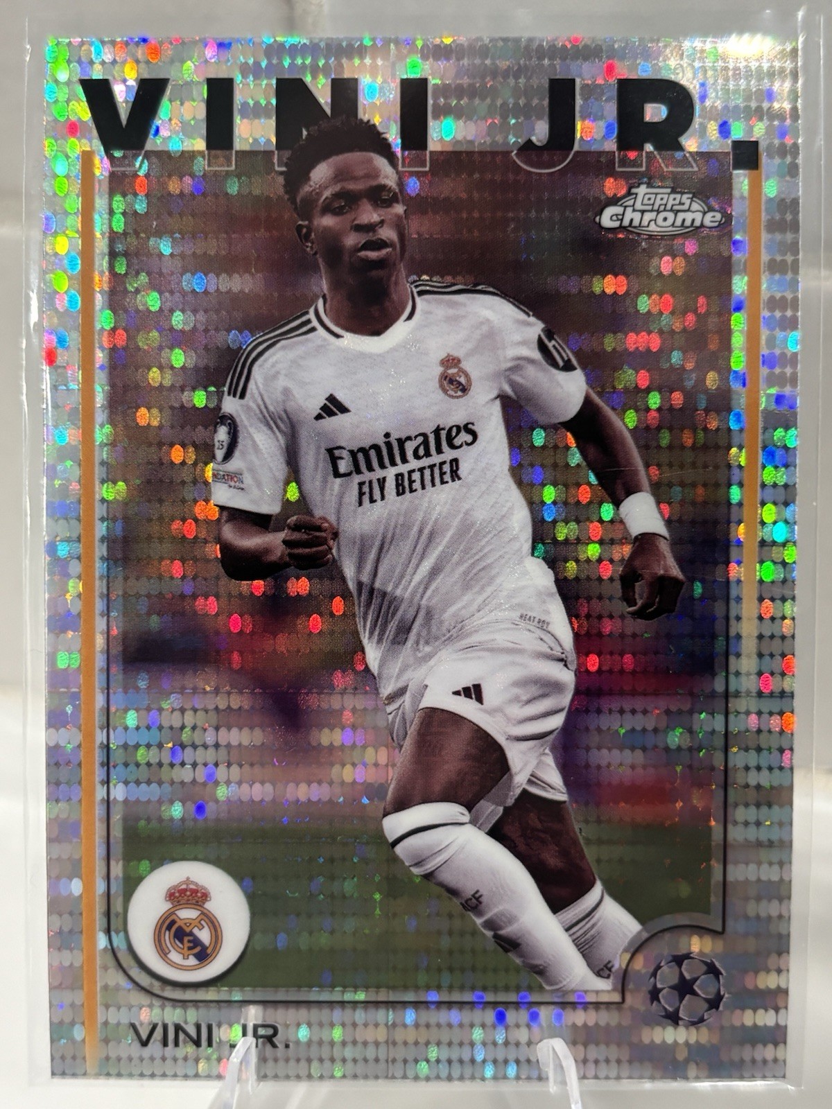 2024-25 Topps Chrome UEFA Club Competitions #7 Vinicius Jr. Pulsar Refractor view 1