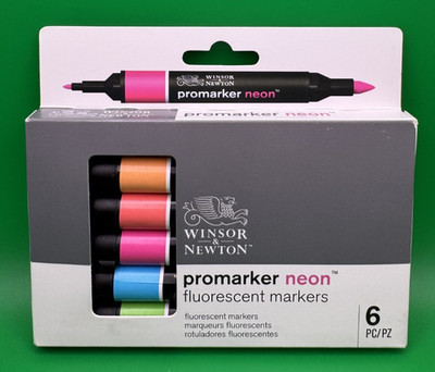 Winsor & Newton 6 ProMarker Markers NEW Neon Tones Pens