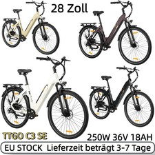 28" Elektrofahrrad 250W 36V18AH TTGO C3 SE E-CityBike Bis 120KM 7-Gang Pedelec